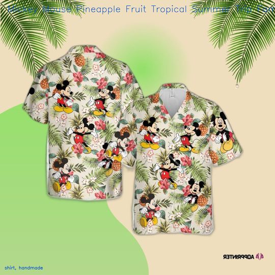 Mickey Mouse Pineapple Fruit Tropical Summer Trip Family Hawaiian Shirt