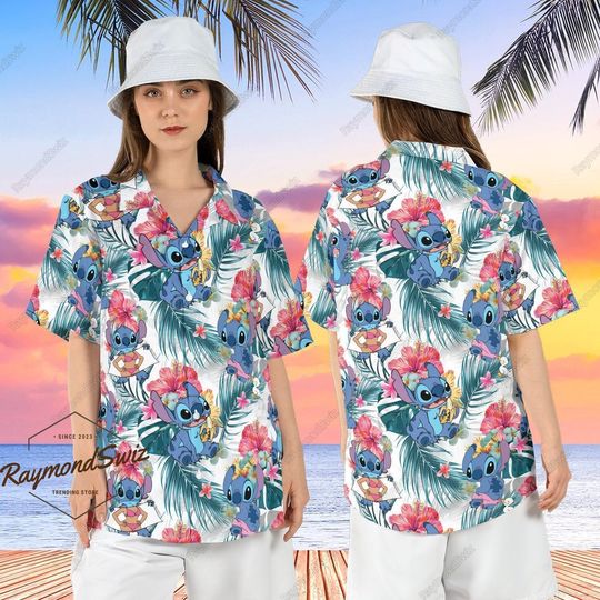 Stitch Hawaiian Shirt, Stitch Tropical Shirt, Stitch Summer Shirt