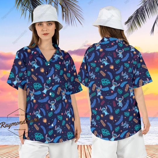 Stitch Hawaiian Shirt, Stitch Summer Shirt, Disney Stitch Beach Shirt