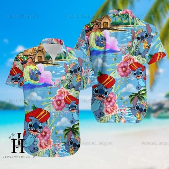 Stitch Hawaiian Shirt, Stitch Tropical Shirt, Stitch Summer Vibe Shirt