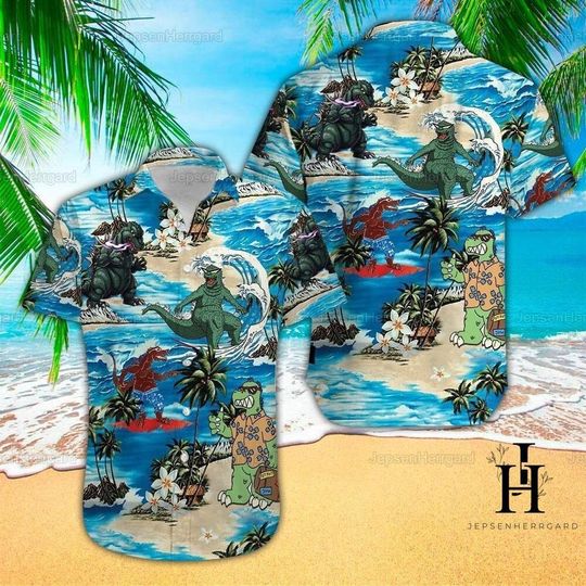 Funny god zilla Hawaiian Shirt, god zilla Tropical Summer Beach Shirt
