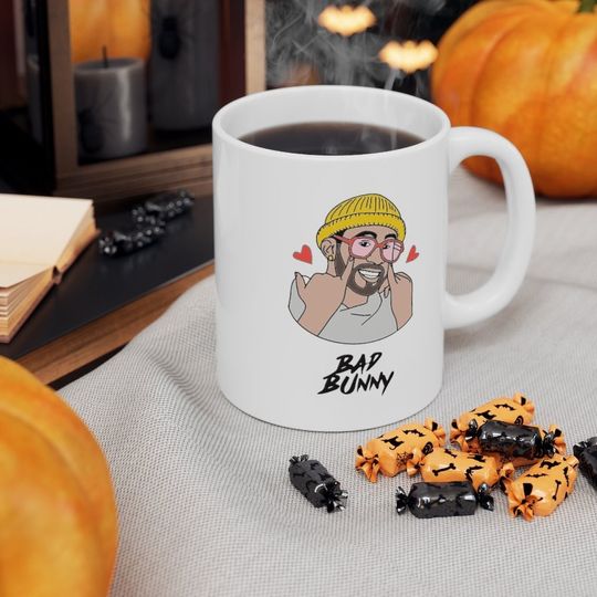 Bad Bunny Coffee Mug - Conejo Malo - Bad Bunny Merchandise - Custom Coffee - Mug Design Bad Bunny Gift