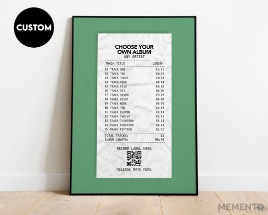 Choose Your Album Custom Receipt Poster Print