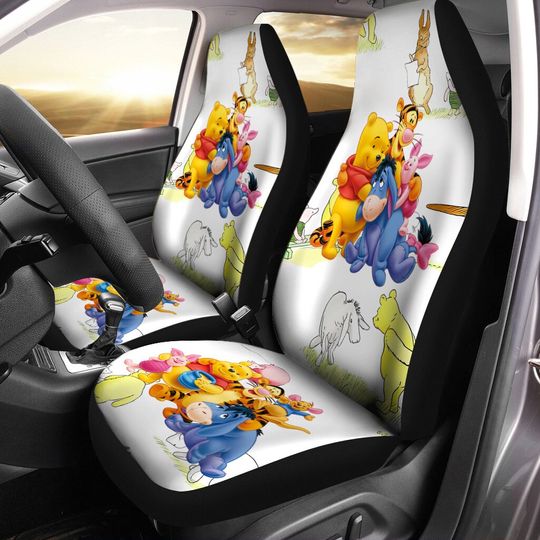 Winnie The Pooh 3D All Over Printed Car Seat Cover
