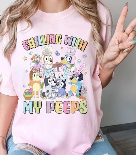 BlueyDad Dad Easter Day Chilling With My Peeps Shirt, BlueyDad Dad Bingo Bunny Easter Day Shirt