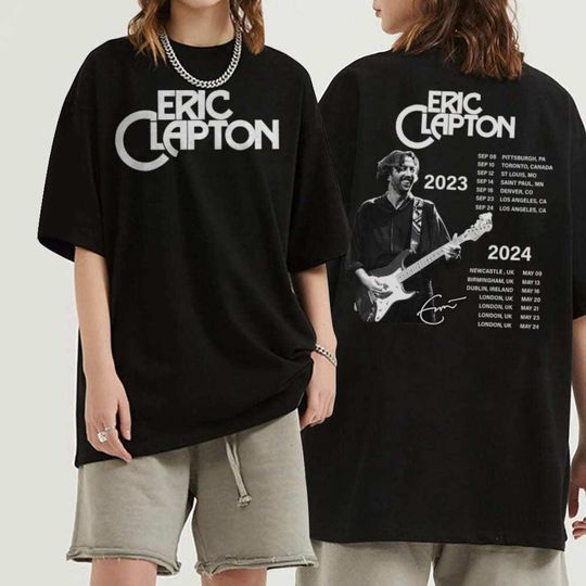 Eric Clapton 2023-2024 Music Tour Double Sided T-shirt