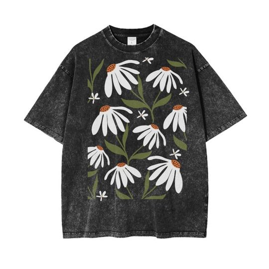 Oversized Floral Shirt, Vintage TShirts with Flowers