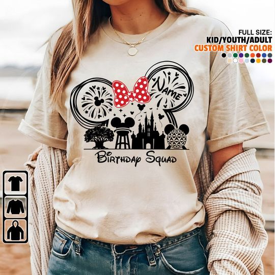 Personalized Disney Trip 2024 Birthday Squad Girl Disney Shirt, Disney Family Matching Shirt