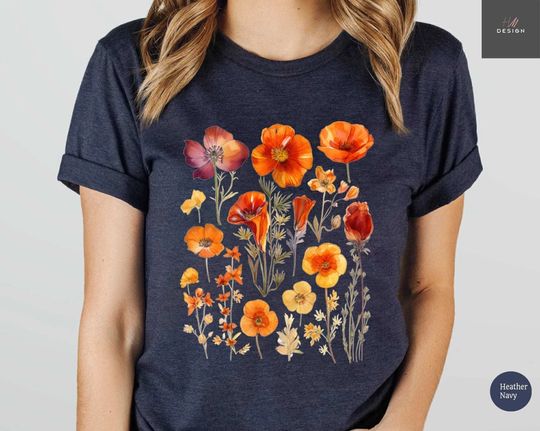 Flower Shirt, Gift For Her, Flower Shirt Aesthetic, Floral Graphic T-Shirt