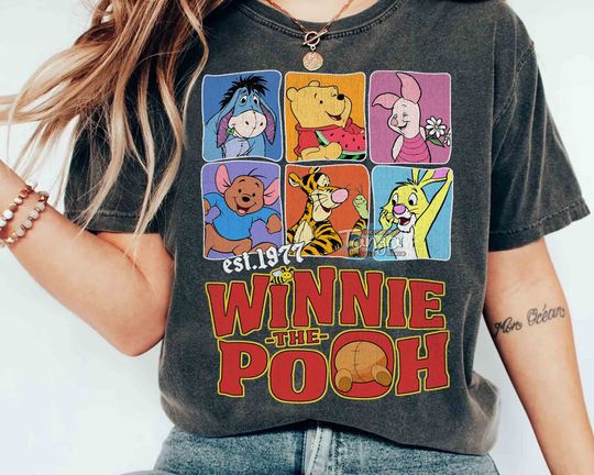 Retro Disney Winnie the Pooh Characters Group T-shirt