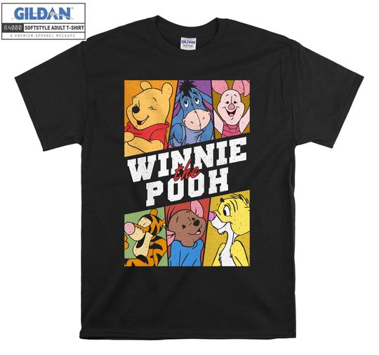 Disney Winnie The Pooh Group Shot Panels T shirt Hoodie Hoody T-shirt