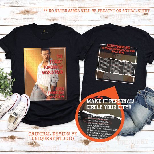 Personalized Justin Timberlake Tour 2024 | Forget Tomorrow World Tour Concert Tee