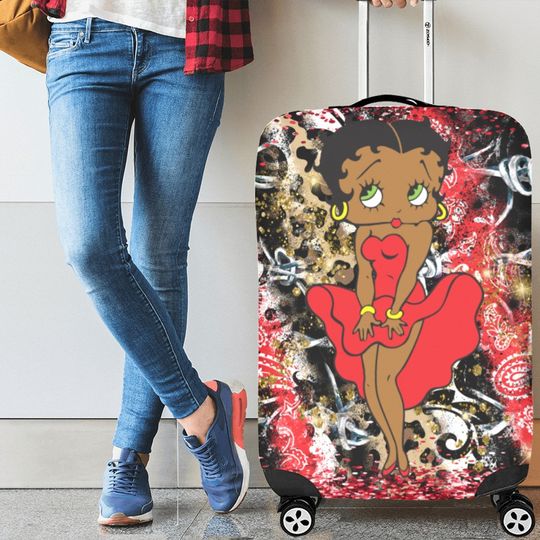 Leopard African Betty Boop luggage cover
