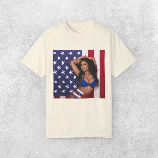 Nicki Minaj With American Flag Iconic Logo Tee