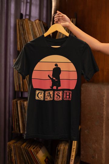 Johnny Cash Retro T-Shirt 1980s Rock Shirt