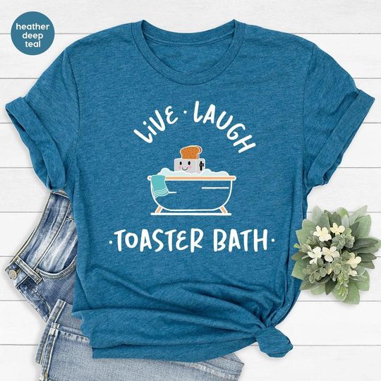 Funny Shirts, Gift for Her, Dark Humor Shirt, Toaster Bath Graphic T-shirt