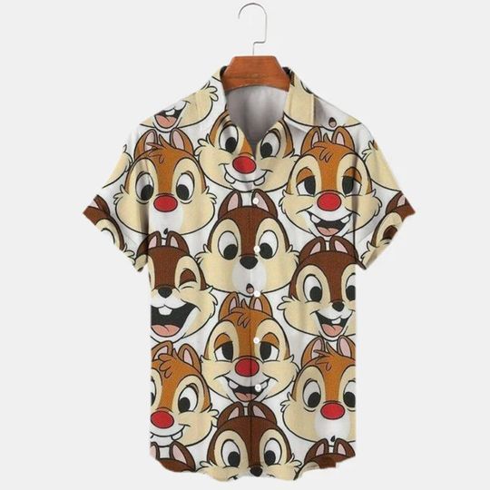 Disney Inspired Mens Shirt Chip n Dale Hawaiian Shirt