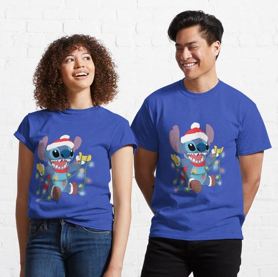 Stitch with Christmas light Classic T-Shirt