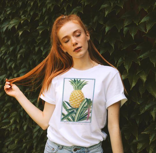 Pineapple Shirt, Vintage Pineapple Plant Shirt, Vacation Shirt