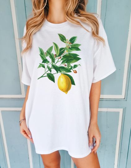 Lemon Shirt, Lemon Tshirt, Botanical T Shirt, Vintage Botanical Shirt