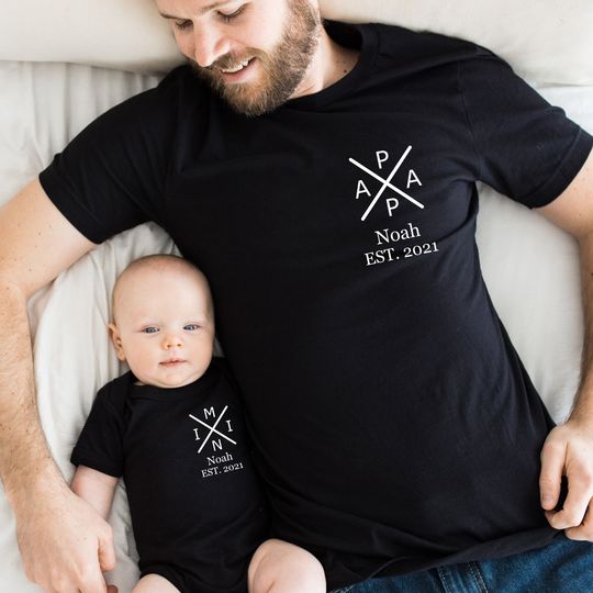 Dad and me outfit. Matching Personalized Dad T-Shirt