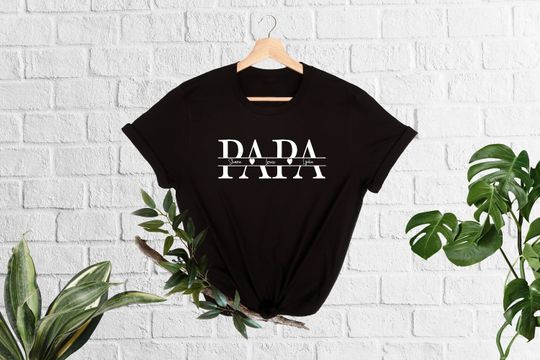 Custom Dad T-Shirt, Personalized Papa Shirt, Custom Kids Names