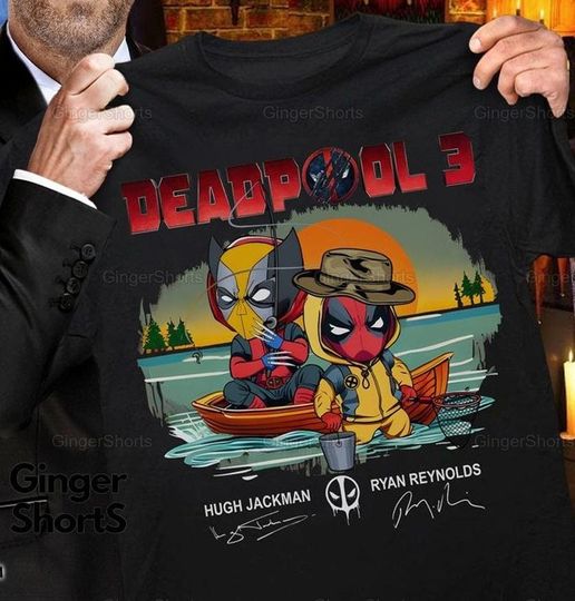 Deadpool Shirt, Deadpool Fishing Hugh Jackman Shirt, Ryan Reynolds Signature Shirt