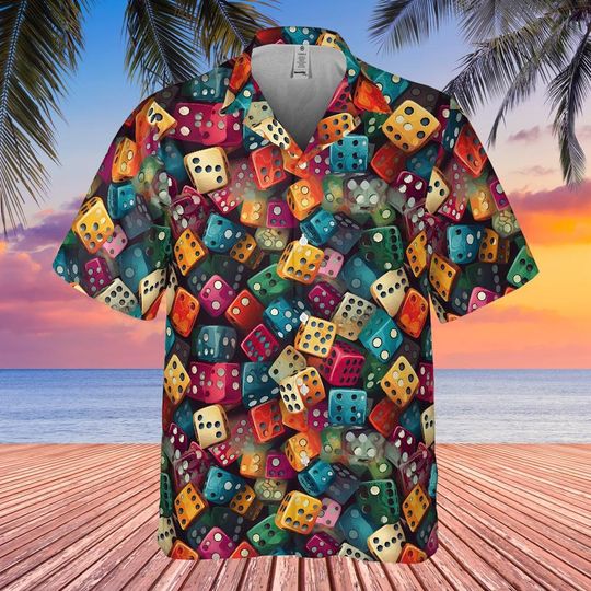 Abstract Dice Hawaiian Shirt for Men Women, BoardGamer Gifts