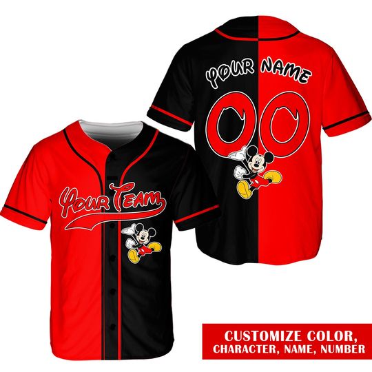 Personalized Mickey Baseball Jersey Shirt
