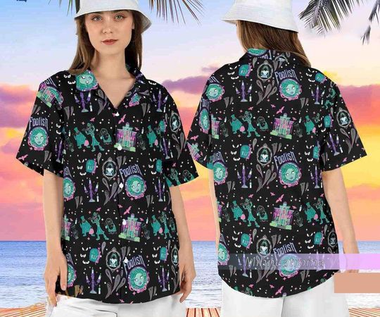 Haunted Mansion Hawaiian Shirt, Haunted Mansion Button Shirt