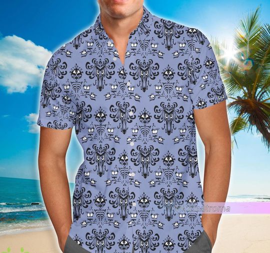Haunted Mansion Button Shirt, Haunted Mansion Hawaiian Shirt