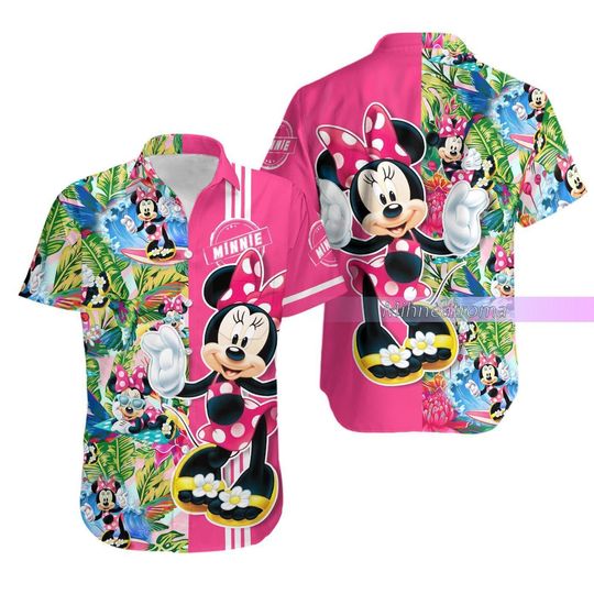 Minnie Hawaiian Shirt, Minnie Shirt, Minnie Button Shirt, Disney Shirt