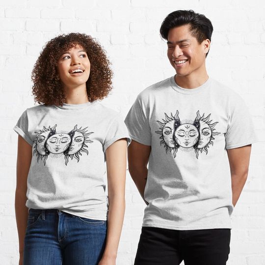 Vintage Solar Eclipse Sun and Moon Classic T-Shirt
