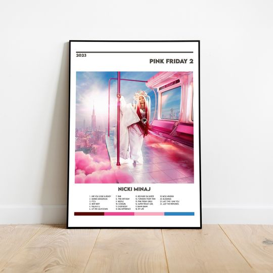 Nicki Minaj Pink Friday 2 Album Cover Print Poster Minimalist Album Cover Poster
