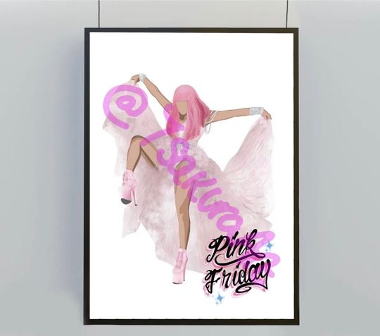 Nicki M art print Pink Friday poster, Barbz art print Barbz merch Nicki M Barb poster