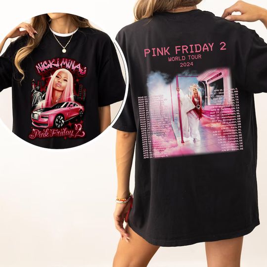Vintage Nicki Minaj Pink Friday 2 Album 2024 Merch, Nicki Minaj Tour 2024