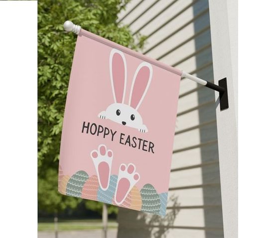 Happy Easter Bunny House Flag , Easter Day Decorations
