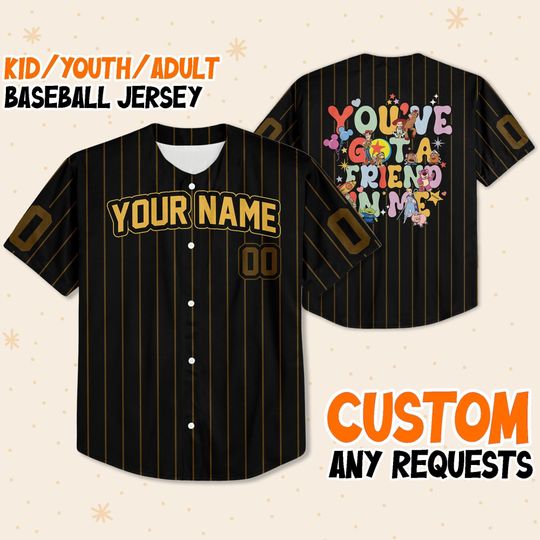 Personalized Disney Toy Story You've Got A Friend Baseball Jersey