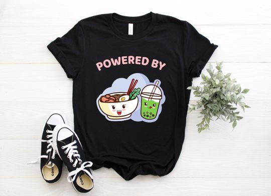 Cute Ramen Bubble Tea Shirt, I Love Japanese Noodles Foodie Lover T Shirts