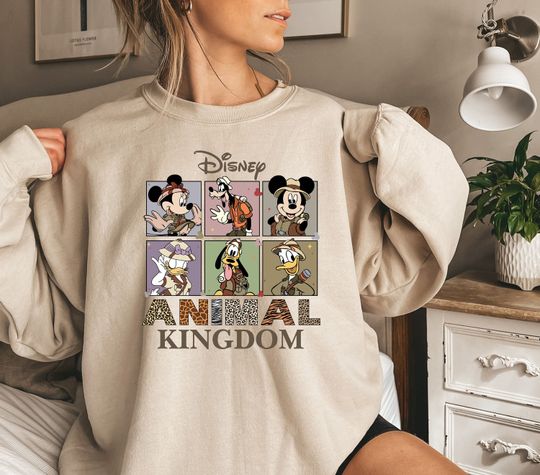 Retro Disney Animal Kingdom Sweatshirt, Disney Mickey Safari Sweatshirt