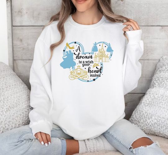 Comfort Colors Disney Princess Sweatshirt, A Dream Is A Wish Your Heart Makes Sweatshirt