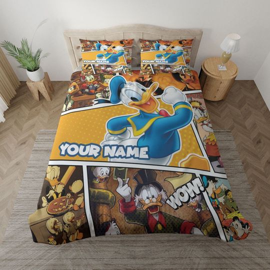 Personalized Donald Duck Fans Duck Tales Lovers Cartoon 3D Bedding Set