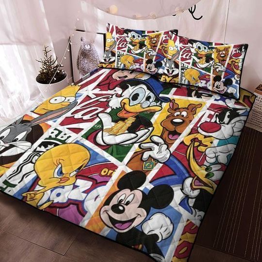 Mickey Mouse And Scrooge Mcduck Friends Cartoon Fans Gift 3D Bedding Set