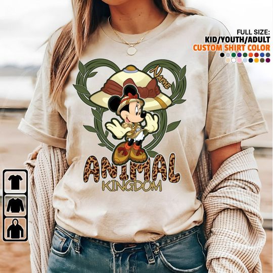 Custom Disney Minnie Animal Kingdom Unisex T-Shirt, Disney Silhouette Shirt