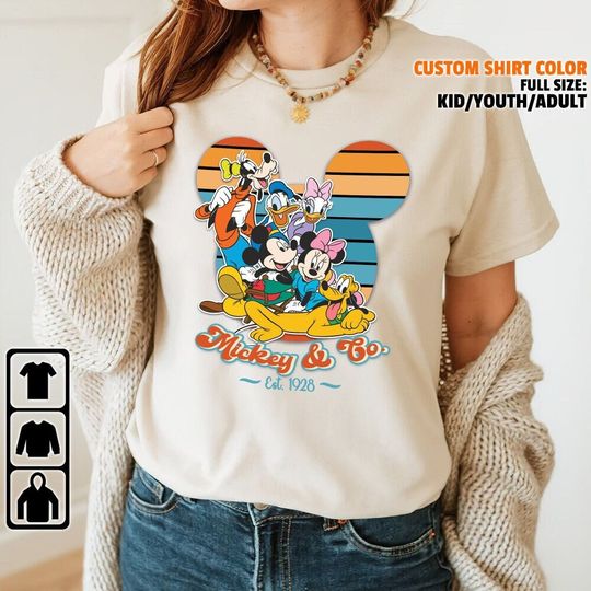 Custom Vintage Disney Mickey & Co 1928 Vintage Disney, Disneyworld Shirts