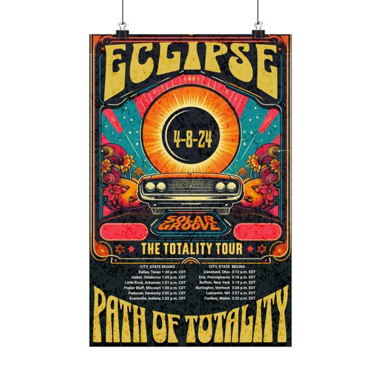 2024 Solar Eclipse Spectacular, Cosmic Space Event Premium Matte Poster