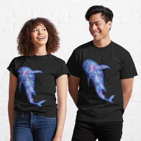 Galaxy Whale Shark Watercolor Painting Classic T-Shirt