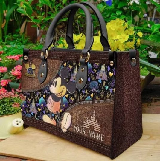 Vintage Mickey Leather Bag hand bag,Mickey Woman Purses,Mickey Lover's Handbag