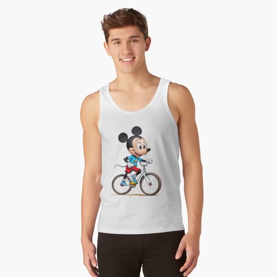 Mickey mouse on bicycle Tank Top