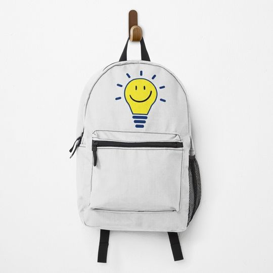 light bulb with smiley face Backpack